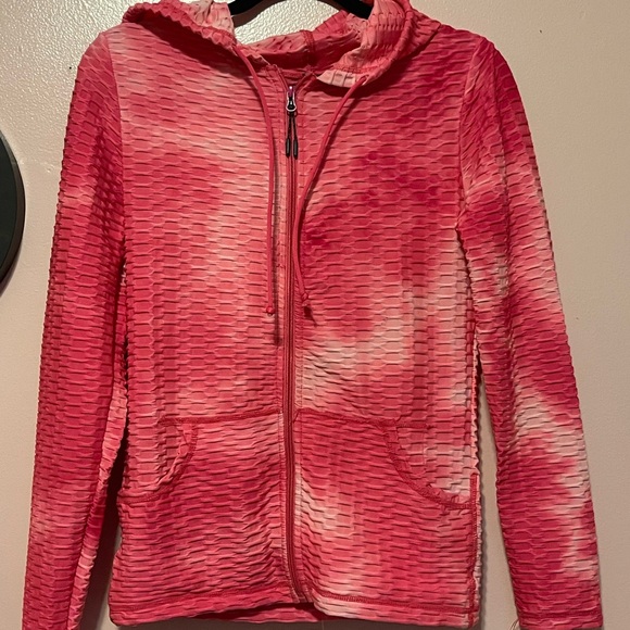 Women’s Pink Workout Hoodie and Leggings Set, Contouring Workout fit, Size L/XL - Picture 3 of 9